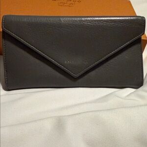 Balenciaga Papier leather envelope long wallet in grey